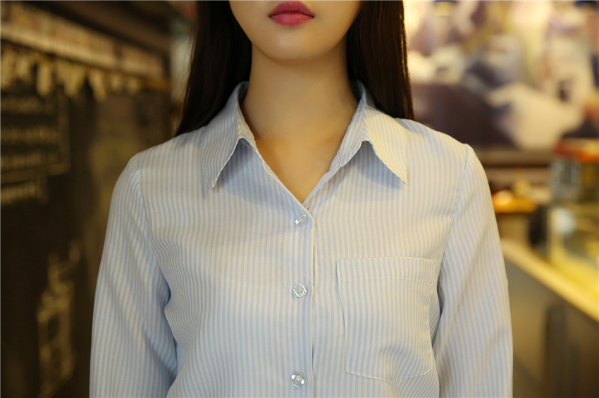 mssefn  2014新款 秋装长袖条纹休闲衬衫 8618-C08