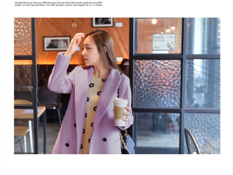 mssefn  2014韩版新款毛呢外套休闲大衣8618A-X5
