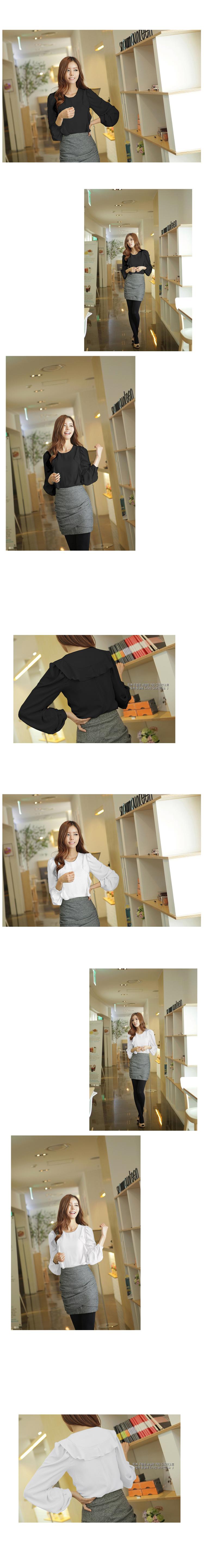 mssefn 2014新款 韩版气质女装 荷叶边高档精品长袖衬衫 8619-Q817