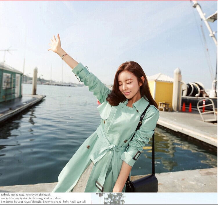 mssefn  2014秋装新款韩版外套长款风衣纯色女8609-W511