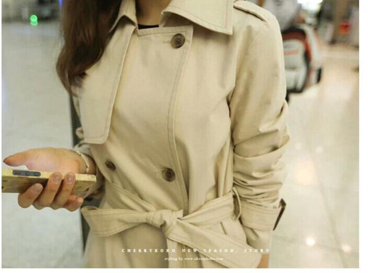 mssefn  2014秋装新款韩版外套长款风衣纯色女8609-W511