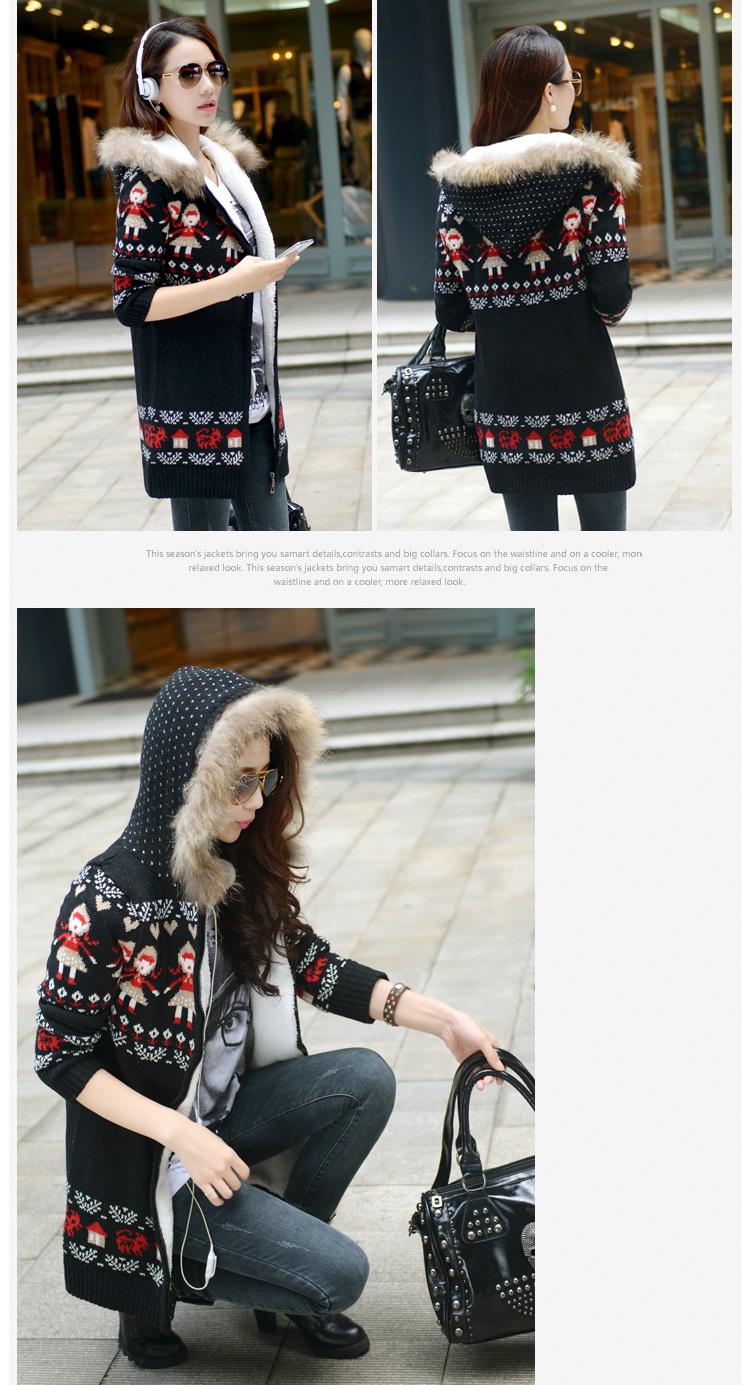 mssefn秋冬韩版女装女式休闲毛衣外套连帽单排扣中长款针织开衫YXYH9852