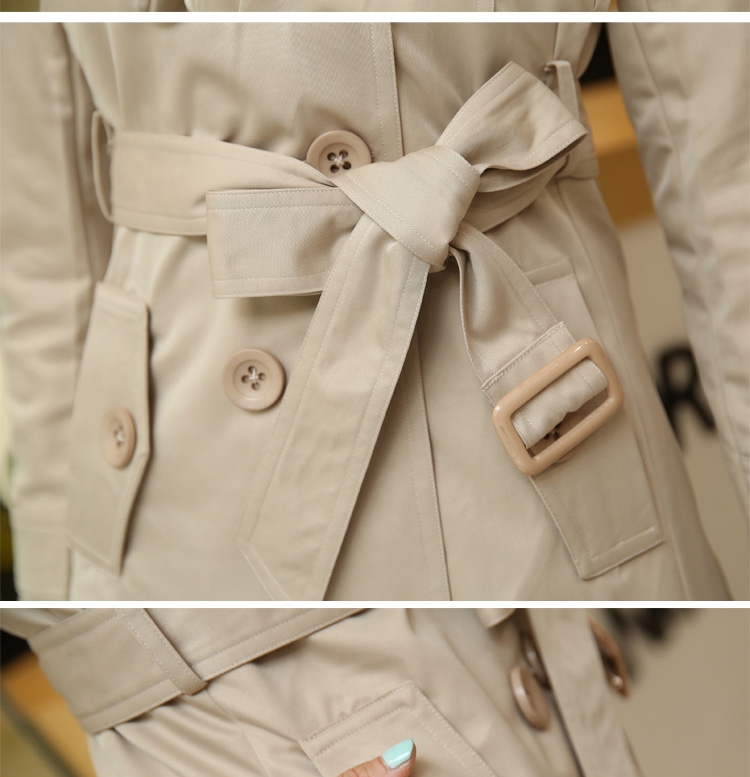 mssefn 2014秋装女式中长款风衣韩版休闲外套系带双排扣女装YYZC701