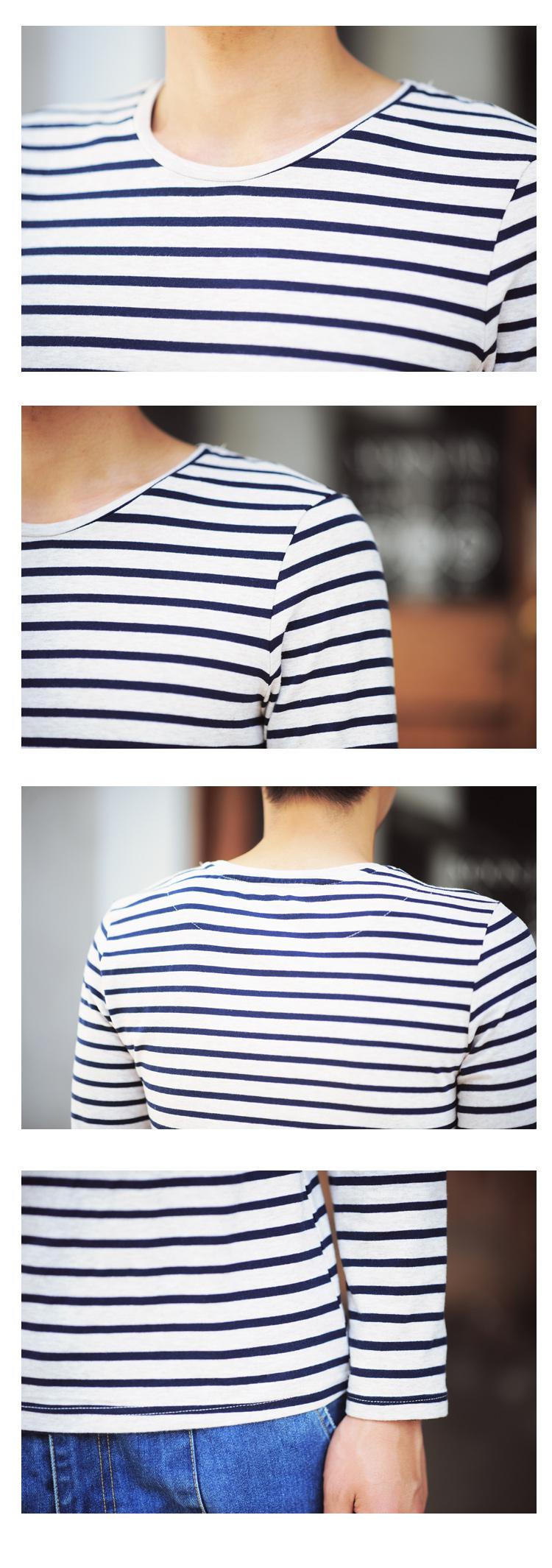 mssefn2014秋装韩版男装新款条纹男士长袖T恤 C1226-40