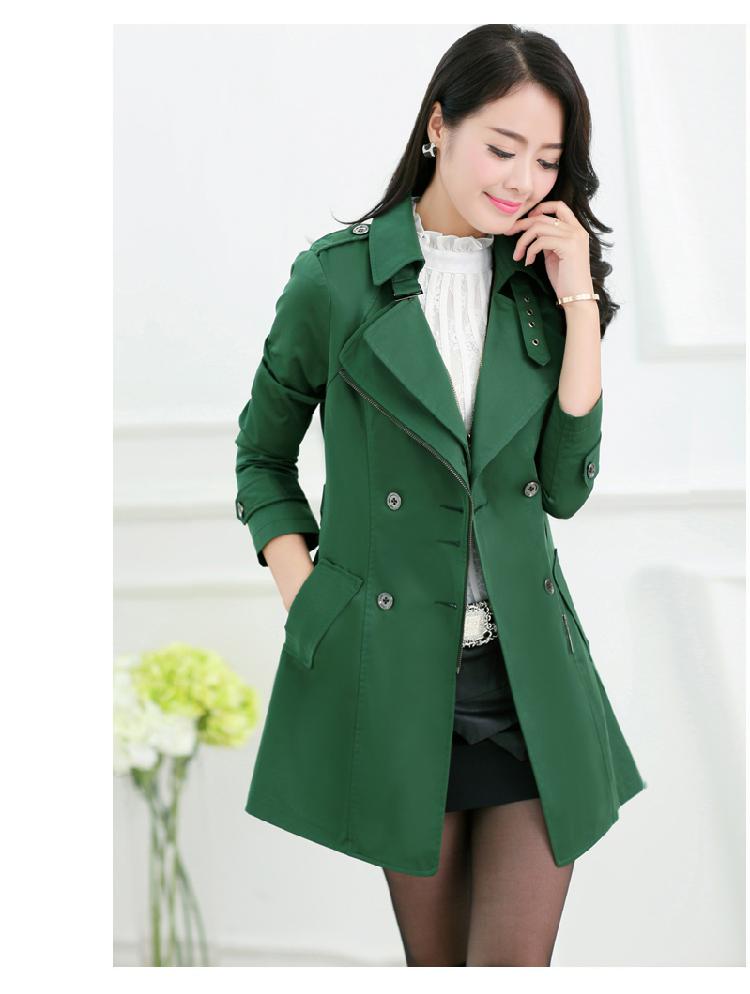 mssefn 2014秋季女装新款韩版双排扣系带中长款修身风衣外套YASG-1930