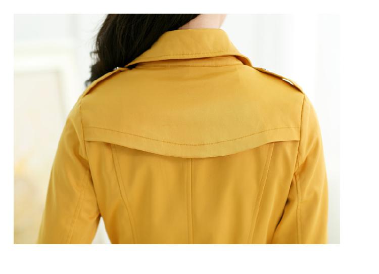 mssefn 2014秋季女装新款韩版双排扣系带中长款修身风衣外套YASG-1930