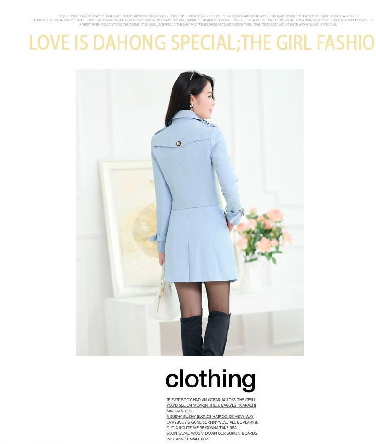 mssefn秋季女装新款韩版双排扣两件套中长款风衣外套YASG1936