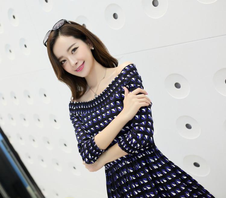 Mssefn2014秋冬季新款韩版女装时尚中袖连衣裙子y07