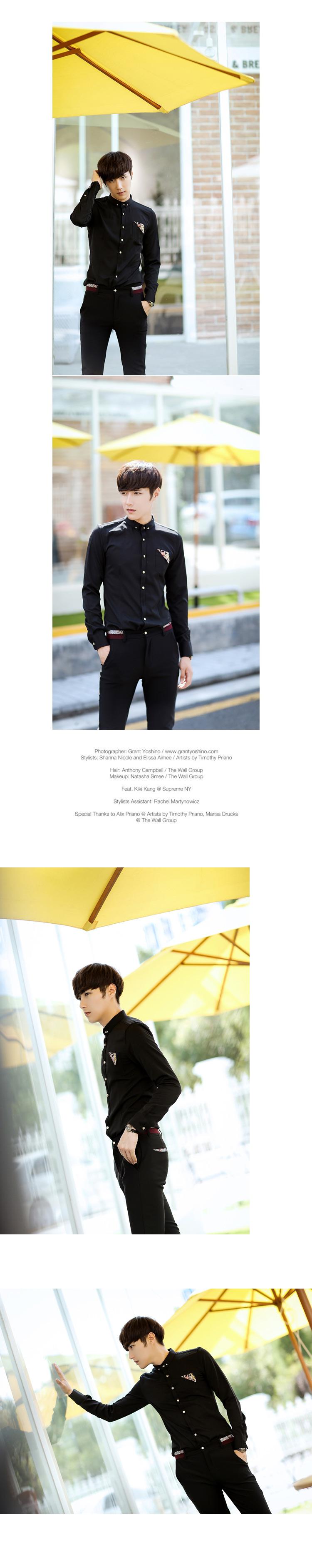 Mssefn 2014秋冬新款 韩版刺绣印花金属扣长袖衬衫803C146