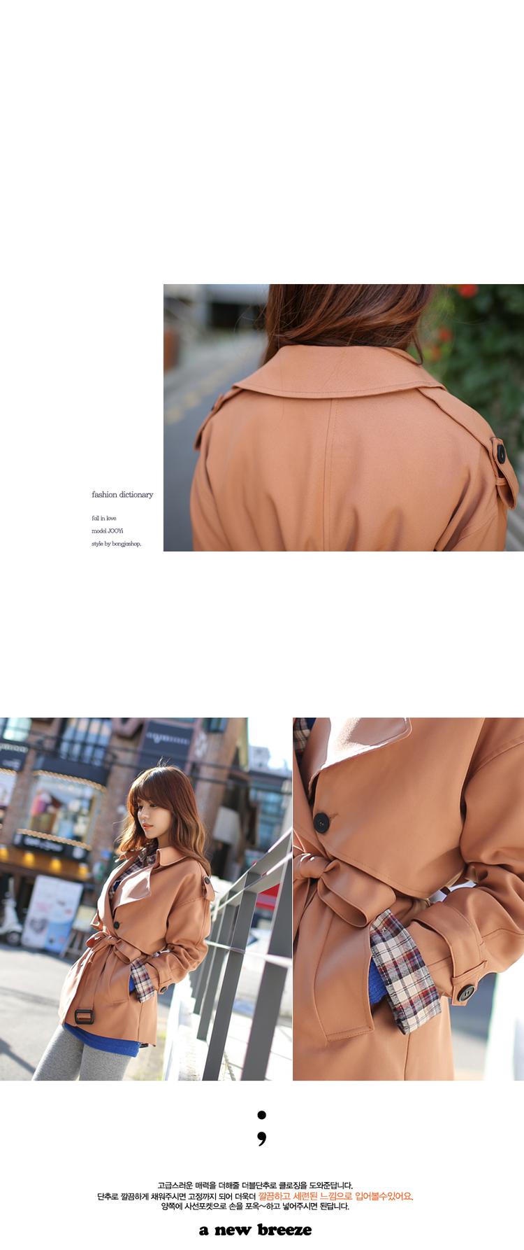 Mssefn2015新款女装双排扣宽松版风衣外套B1018-FY05