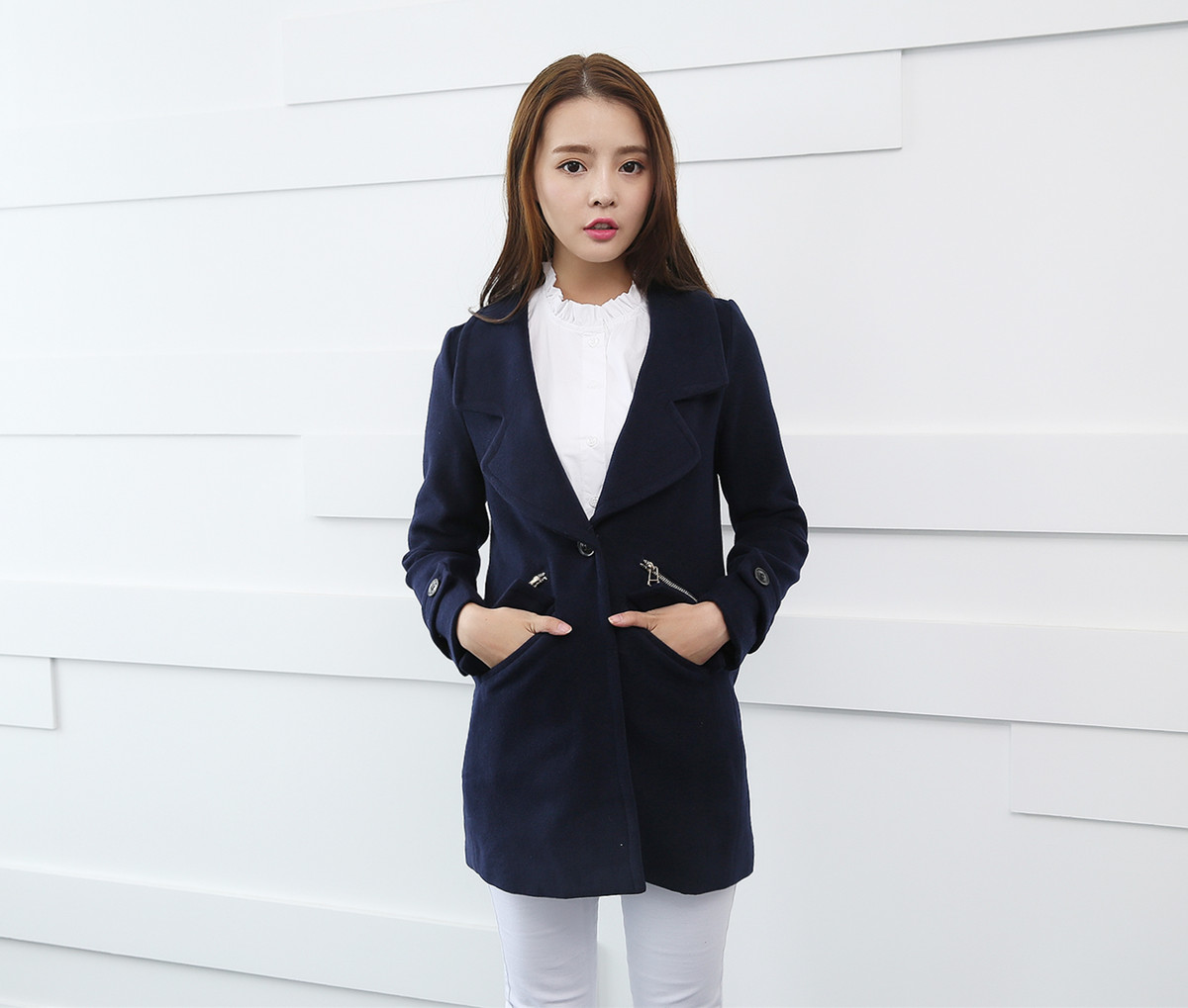 Mssefn 2014秋冬新款 韩版时尚气质女装毛呢外套 8618-N11