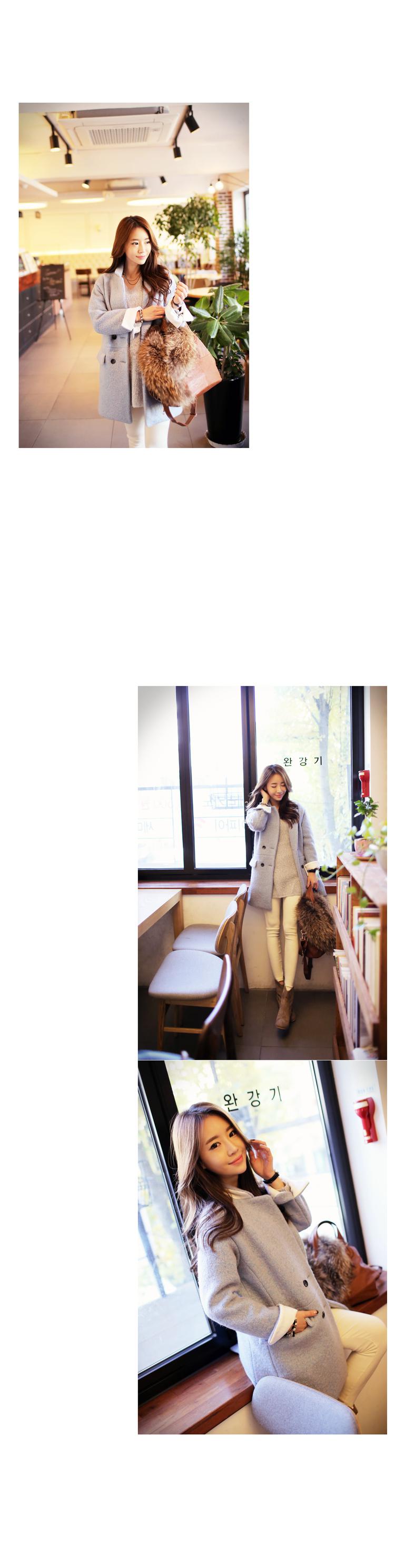Mssefn  2014秋冬韩版女装双色品质毛呢外套  8612-Y08
