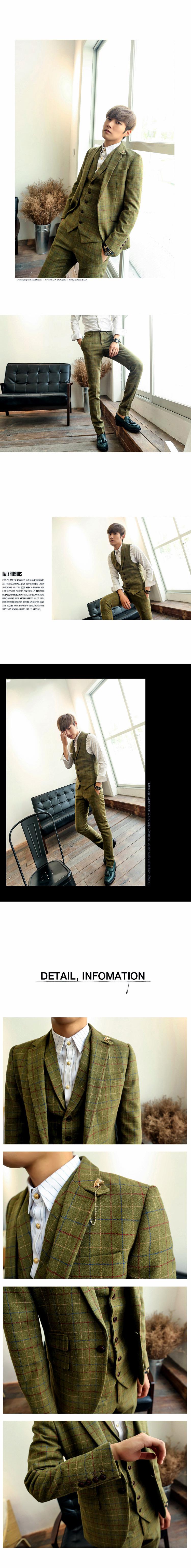 Mssefn 2014秋冬新款 英伦双排扣男士韩版修身西装套装商务休闲西服套装XZ110