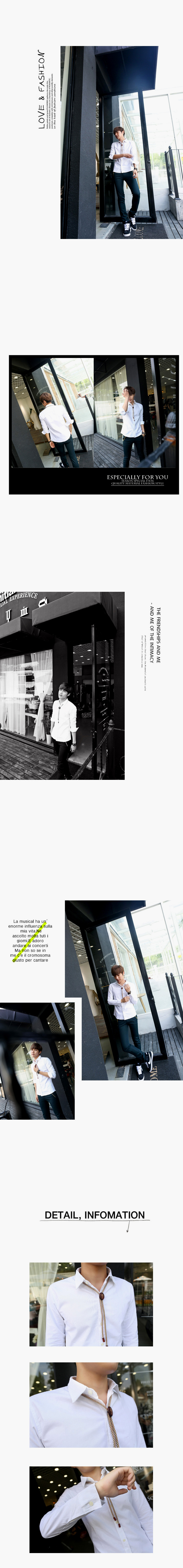 Mssefn 2014秋冬新款 日系 挂件装饰 纯棉衬衫韩版潮男士修身长袖衬衫潮男衬衫C218