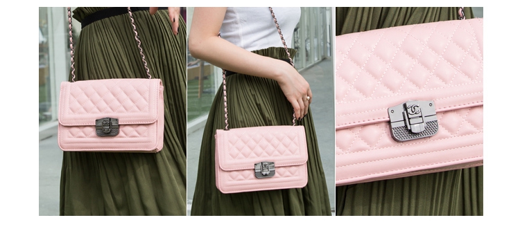 Mssefn 2014最新款 欧美时尚女包小包休闲单肩斜挎包小香风女包菱格链条包A025