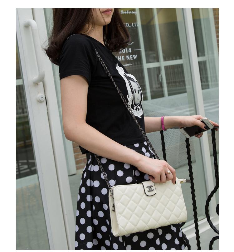 Mssefn 2014最新款 小香风女包菱格链条包新款欧美时尚女单肩包手包晚宴会包A025