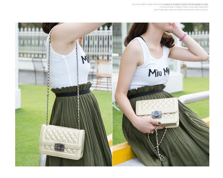 Mssefn 2014最新款 欧美时尚女包小包休闲单肩斜挎包小香风女包菱格链条包A025