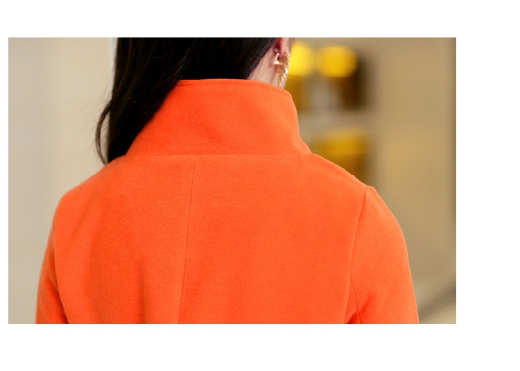 Mssefn 2014秋冬新款 女装韩版时尚修身长袖毛呢外套中长款YASG1970
