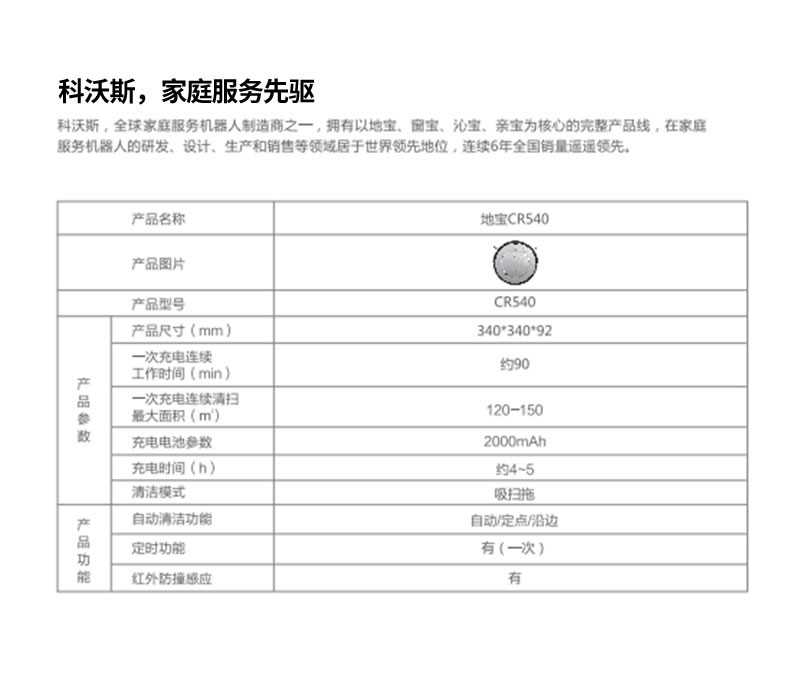 科沃斯（Ecovacs）CR542幻影智能扫地机器人吸尘器