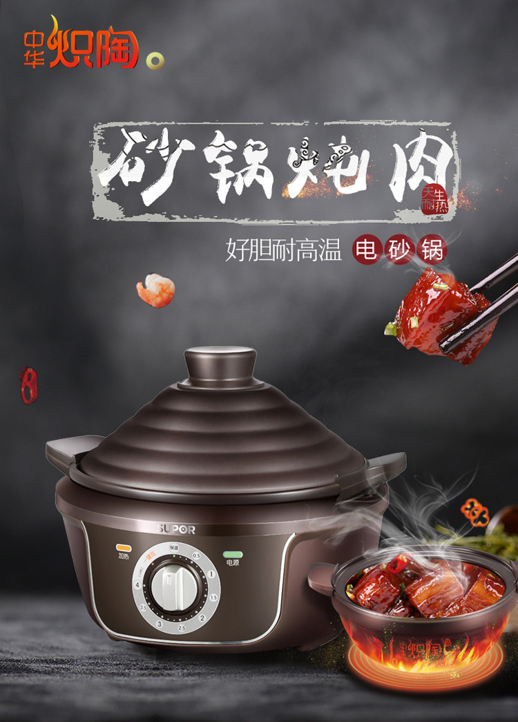 苏泊尔（SUPOR）电炖锅煲汤锅燕窝炖锅预约定时中华炽陶3L TG30YK802-40