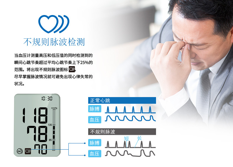 欧姆龙电子血压计HEM-7132 家用上臂式血压仪全自动