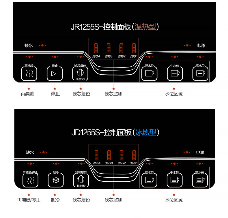 Midea/美的净饮机 JR1255S/JD1255S 直饮超滤净水正品家用饮水机