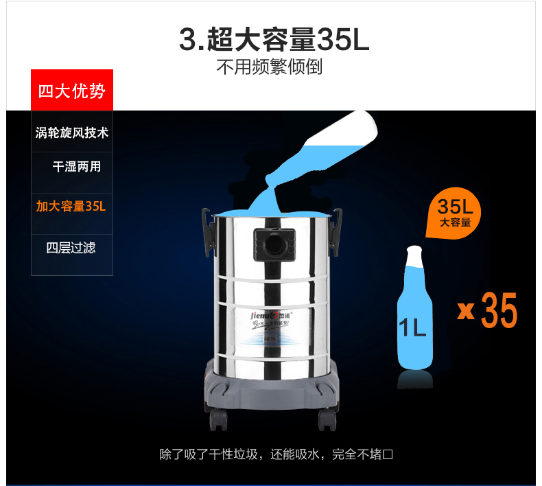 杰诺50335L 工业家庭吸尘器  清洁机  除湿机