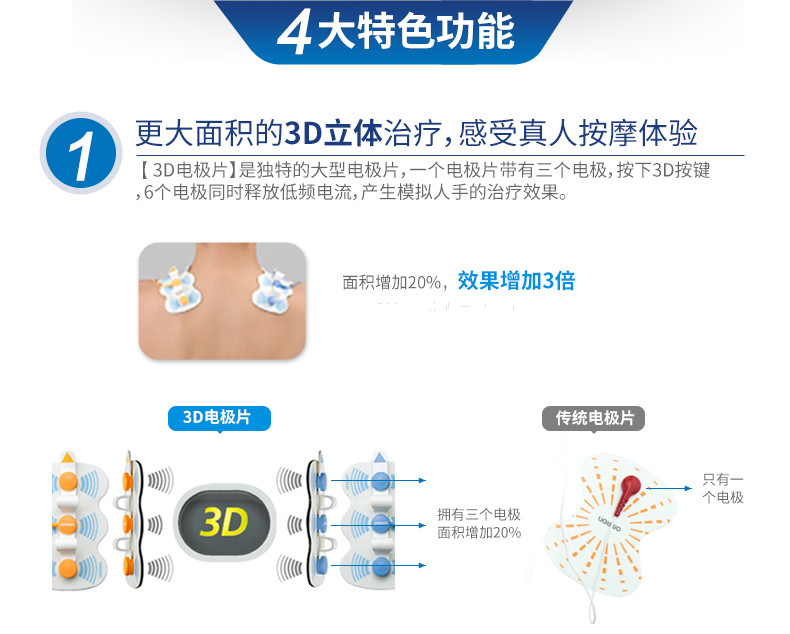 欧姆龙低频治疗仪理疗器HV-F1200 3D按摩肩周炎腰肌劳损家用正品