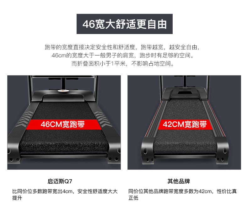 启迈斯Q7跑步机 家用款静音多功能 折叠电动大型跑步机健身器材