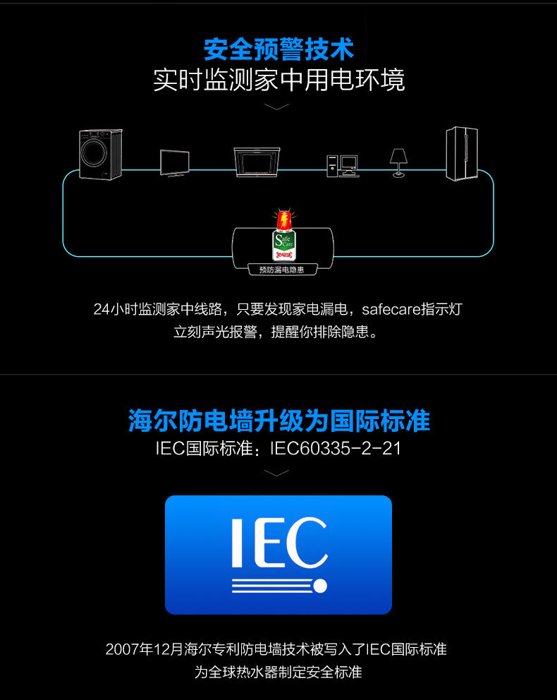 Haier/海尔 EC5002-R5/50升热水器电家用速热储水式即热洗澡恒温