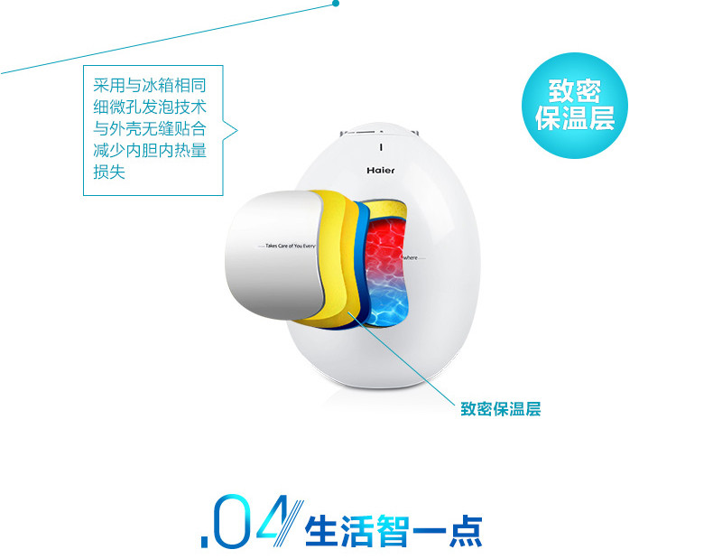 Haier/海尔 ES6.6U(W) 6.6升热水器电家用速热储水式即热洗澡恒温