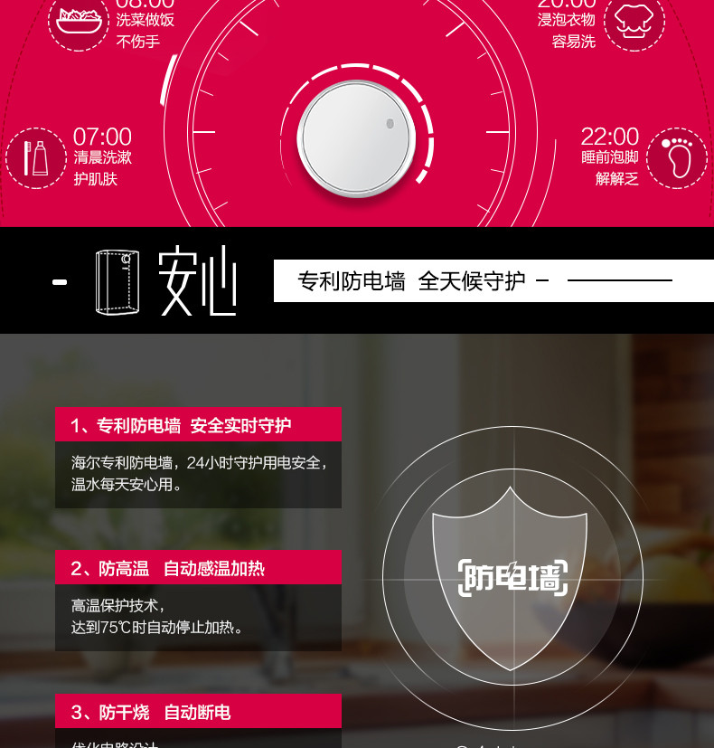 Haier/海尔 EC5U 5升厨宝热水器电家用速热储水式即热洗澡恒温