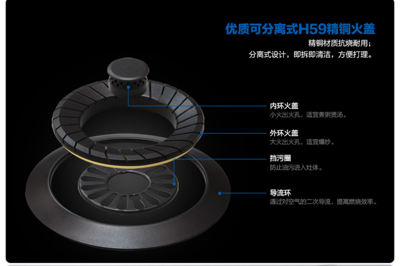 Haier/海尔 QE3G（12T）/燃气灶嵌入式不锈钢鸳鸯猛火灶 天然气