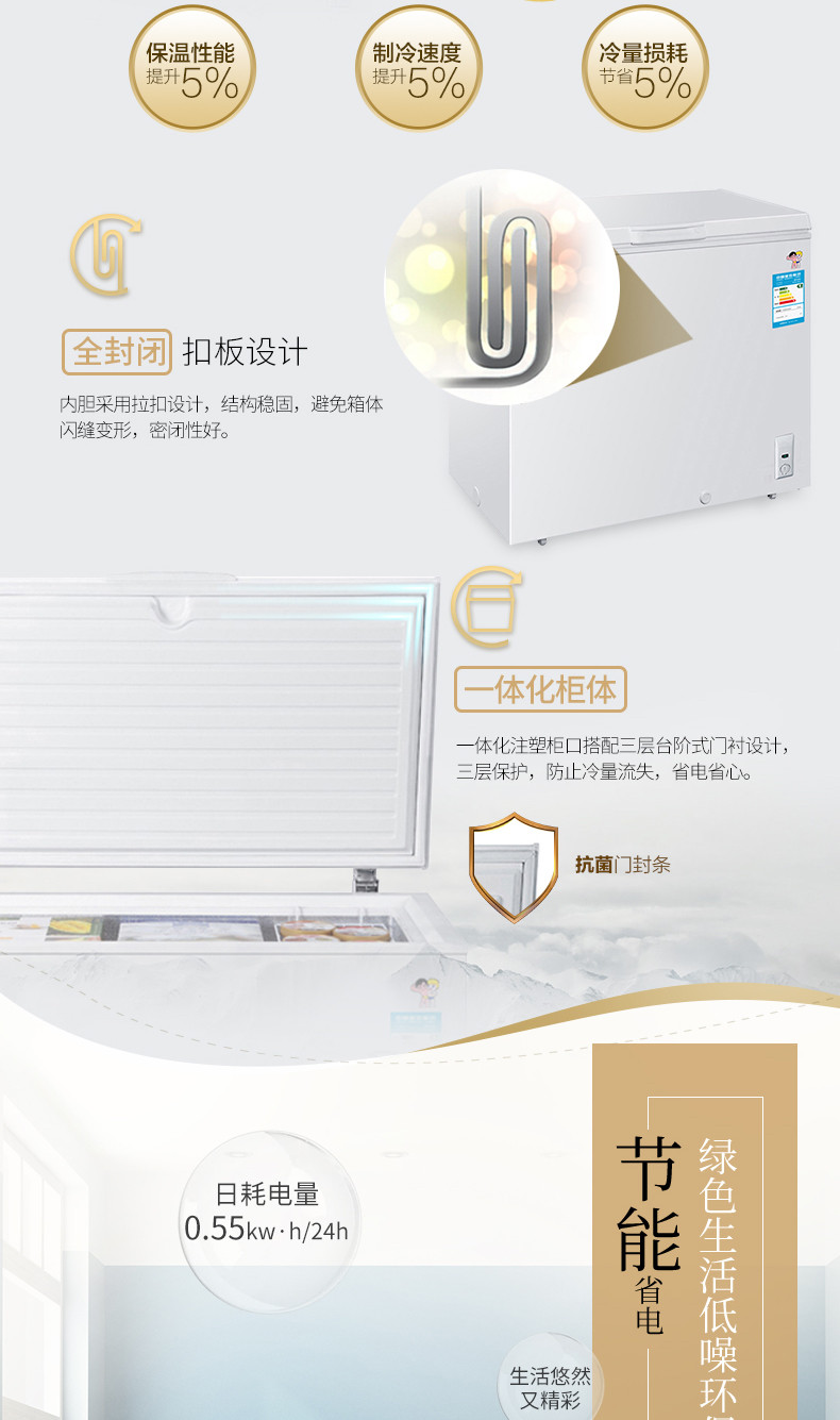 Haier/海尔 BC/BD-201HZA 201升 家用节能冷柜小型冷藏冷冻电冰柜