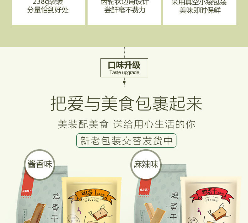 良品铺子鸡蛋干小包装特产香辣味豆干办公室小吃零食 休闲食品