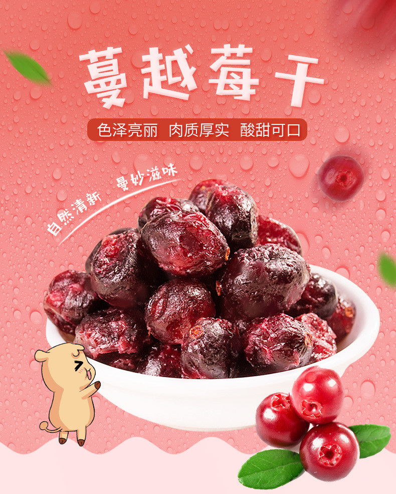 【楼兰蜜语_蔓越莓干100g】休闲新鲜蜜饯水果干果脯