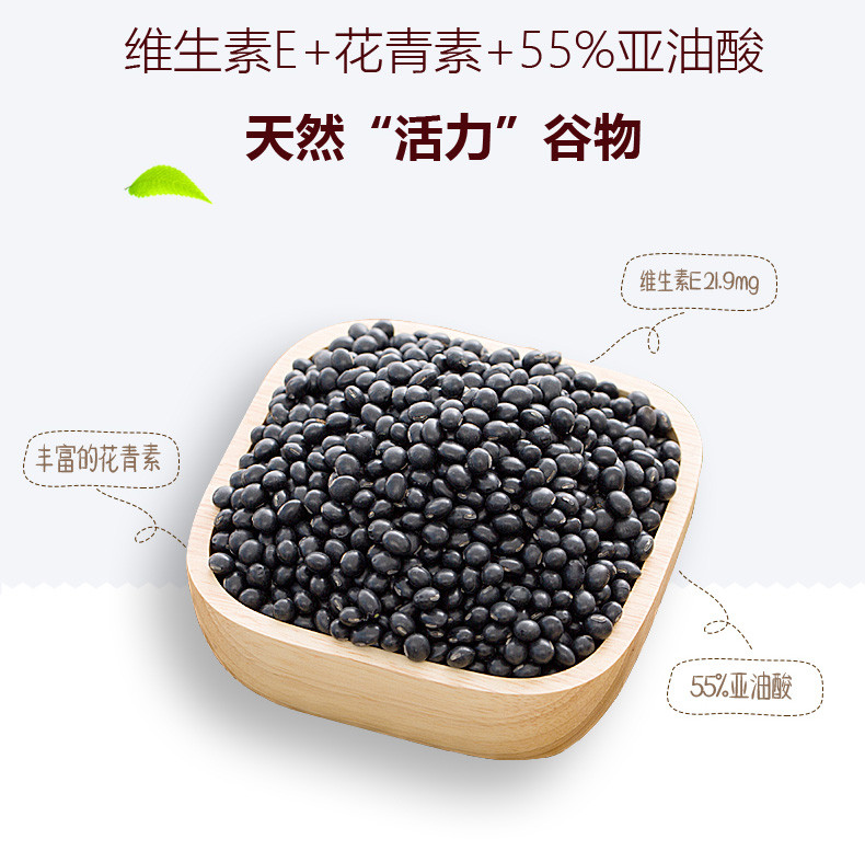 王家粮仓 黑豆500g 农家黑皮绿芯黑小豆 青仁乌豆 粗粮五谷杂粮