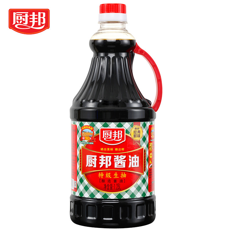 厨邦酱油特级鲜生抽 餐厅厨房酿造调料调味品1.25L 美味非转基因