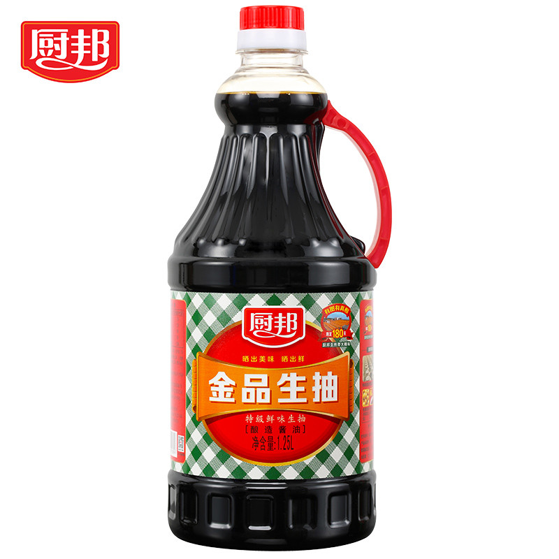 厨邦酿造酱油金品生抽1.25L餐厅饭桌厨房美味炒菜调味品调味料