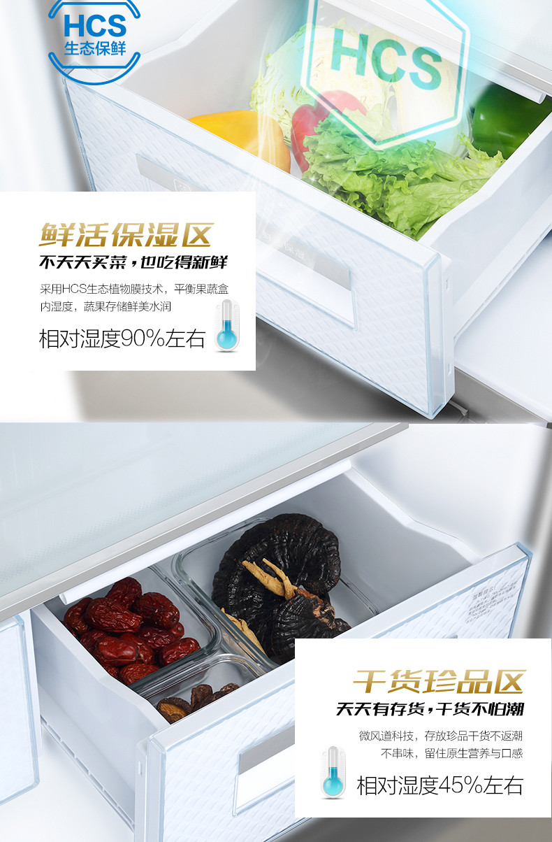 海尔/Haier BCD-470WDPG 十字对开变频静音节能干湿分储电冰箱