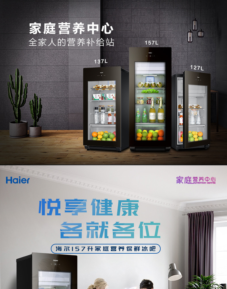 海尔/Haier DS0157DK 157升冰吧冰箱冷藏冷冻家用酒柜茶叶保鲜柜