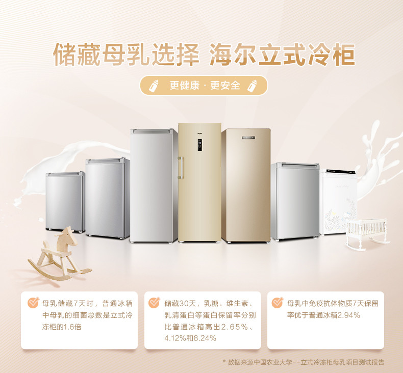 海尔/Haier BD-103DL 103升家用小型抽屉冰柜立式母婴母乳储存