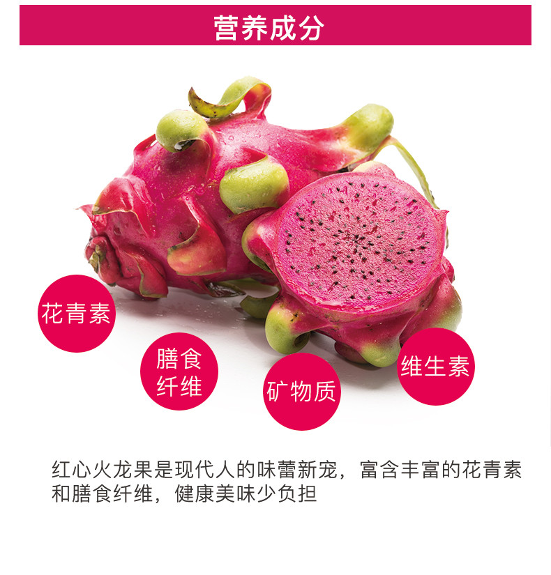 越南红心火龙果进口红肉新鲜批发包邮实惠单3个装