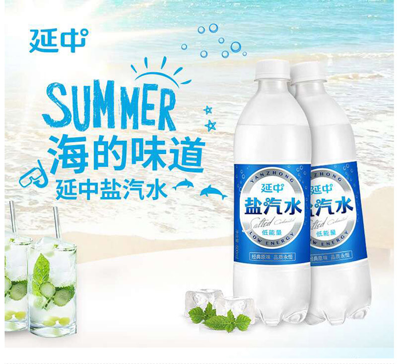   延中 盐汽水 600ml*20瓶/箱 低热量饮料 消暑解渴      江浙沪包邮其他不发