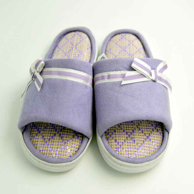 2015春夏新款 编织拖鞋优雅紫色 防滑 情侣 凉拖 蝴蝶结 可机洗
