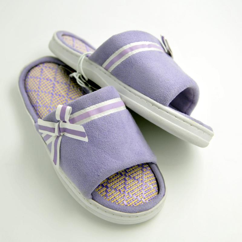 2015春夏新款 编织拖鞋优雅紫色 防滑 情侣 凉拖 蝴蝶结 可机洗