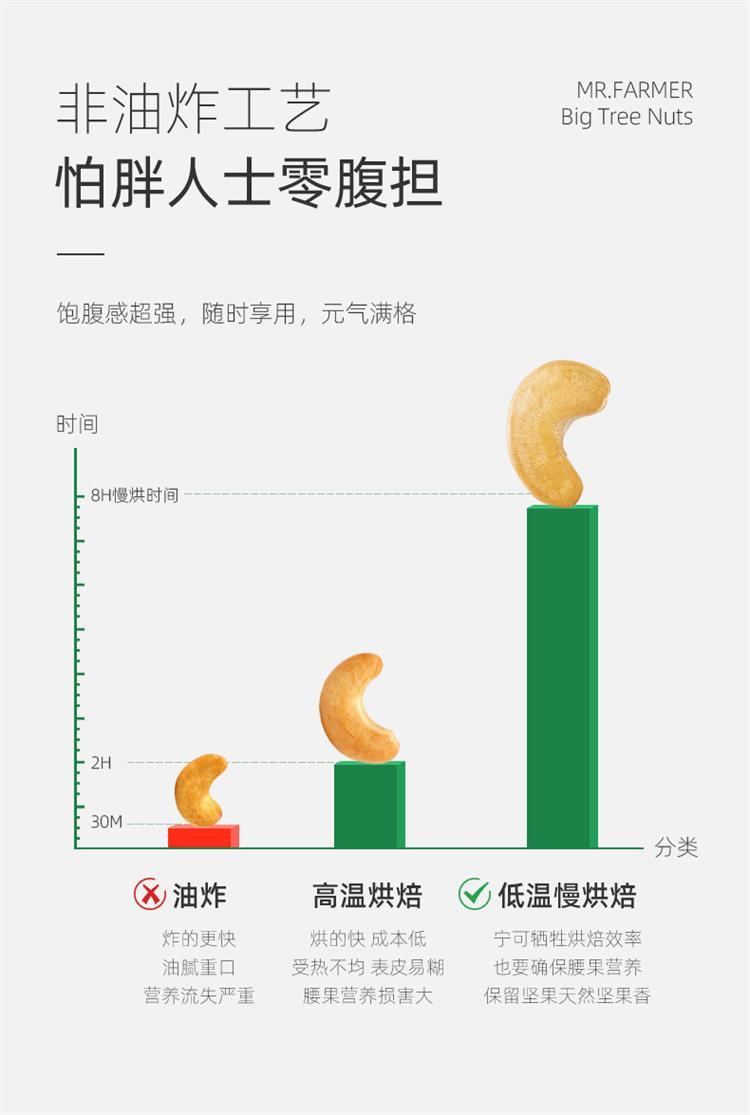 新农哥 大颗粒量贩原味紫衣腰果带衣腰果500g/罐