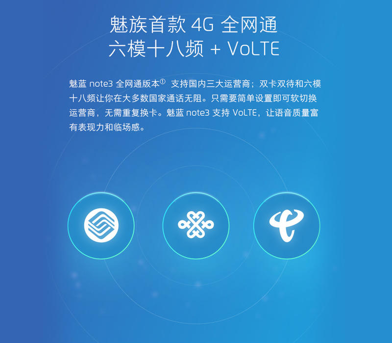 魅族(MEIZU) 魅蓝note3 4G手机 双卡双待  全网通(3G RAM+32G ROM)