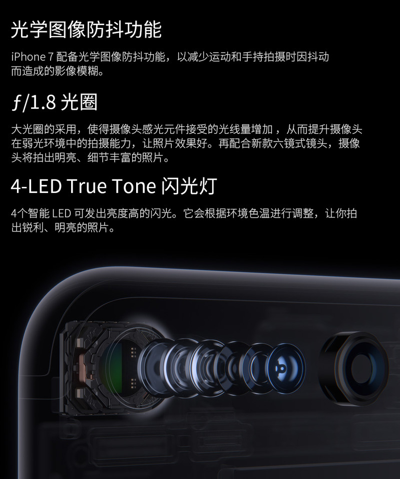 Apple iPhone 7 (A1660) 128G 亮黑色 移动联通电信4G手机