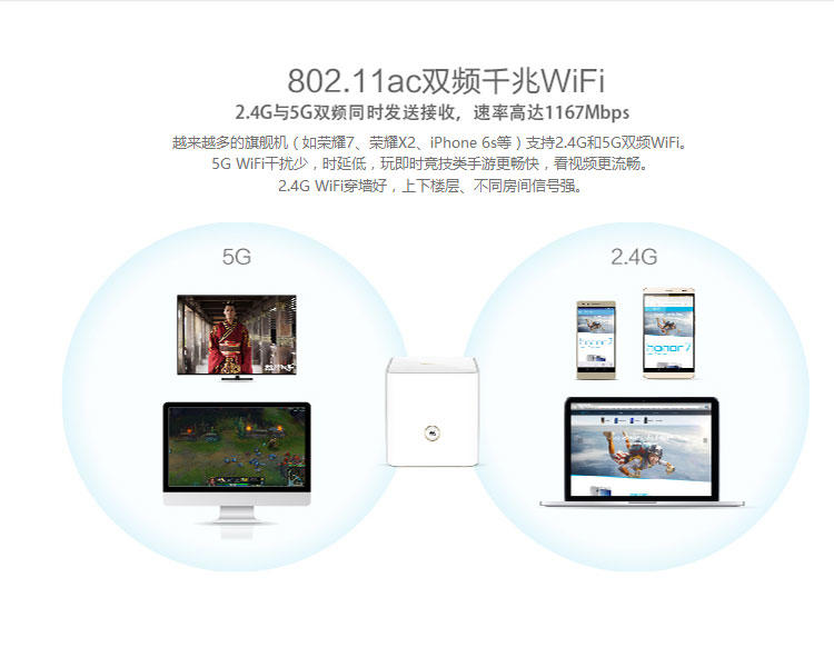 华为荣耀路由Pro ws851 大户型穿墙王1200M智能AC有线无线千兆路由器